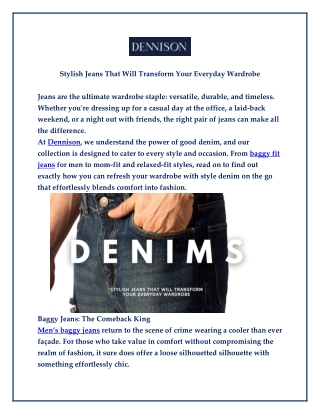 Stylish Jeans That Will Transform Your Everyday Wardrobe