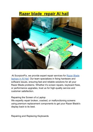 Razer blade  repair Al hail
