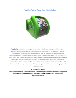 TradePro Parts for Power Tools _ WholeToolBox