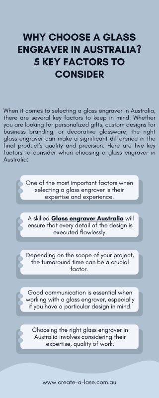 Why Choose a Glass Engraver in Australia 5 Key Factors to Consider?