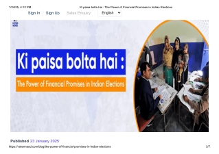 Ki paisa bolta hai _ The Power of Financial Promises in Indian Elections