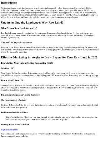 Effective Marketing Strategies to Draw Buyers for Your Raw Land in 2025