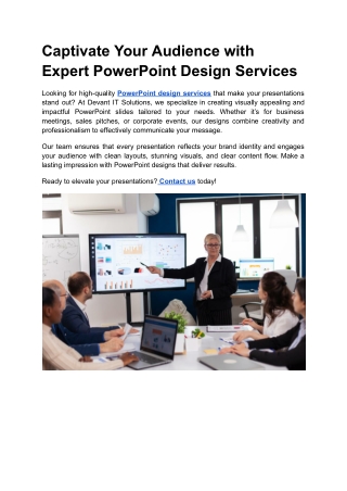 Captivate Your Audience with Expert PowerPoint Design Services