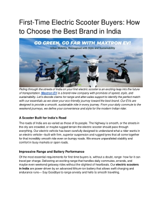 First-Time Electric Scooter Buyers_ How to Choose the Best Brand in India (1)