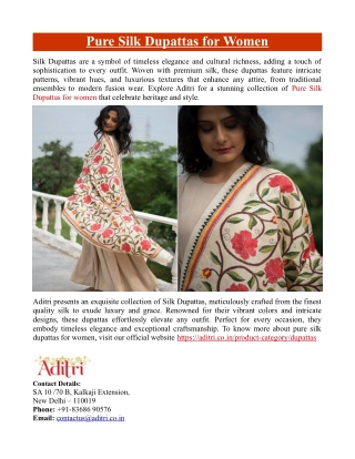 Pure Silk Dupattas for Women