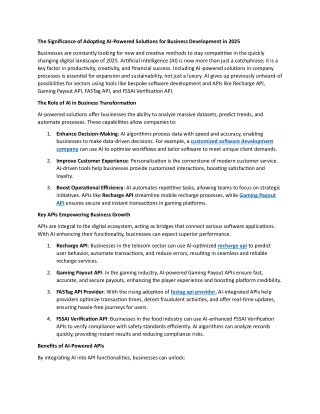 The Significance of Adopting AI-Powered Solutions for Business Development in 20