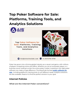 Top Poker Software for Sale_ Platforms, Training Tools, and Analytics Solutions PDF