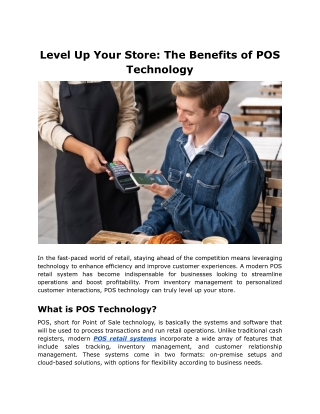 Level Up Your Store_ The Benefits of POS Technology