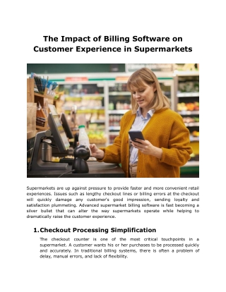 The Impact of Billing Software on Customer Experience in Supermarkets