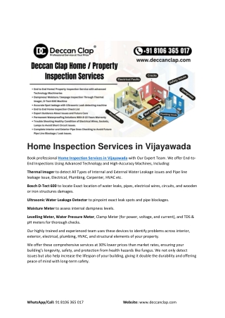 Top Home Inspection Services in vijayawada