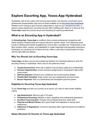 Escorting App