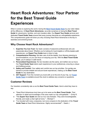 Heart Rock Adventures_ Your Partner for the Best Travel Guide Experiences