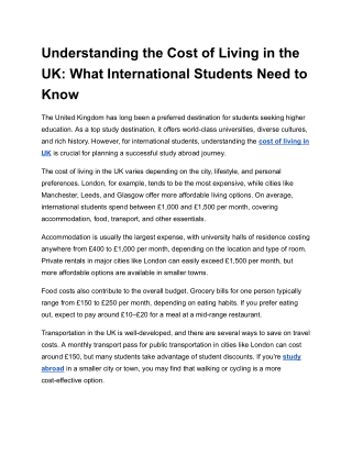 Understanding the Cost of Living in the UK_ What International Students Need to Know