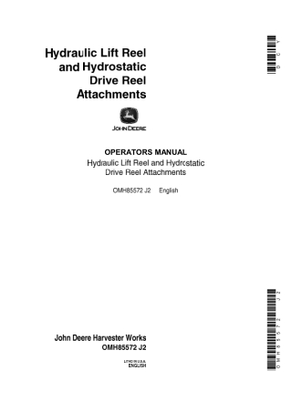 John Deere Hydraulic Lift Reel and Hydrostatic Drive Reel Attachments Operator’s Manual Instant Download (Publication No