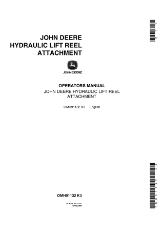 John Deere Hydraulic Lift Reel Attachment Operator’s Manual Instant Download (Publication No.OMH91132)