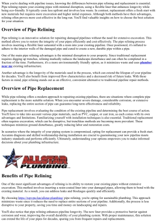 The Truth About Pipe Relining vs. Replacement