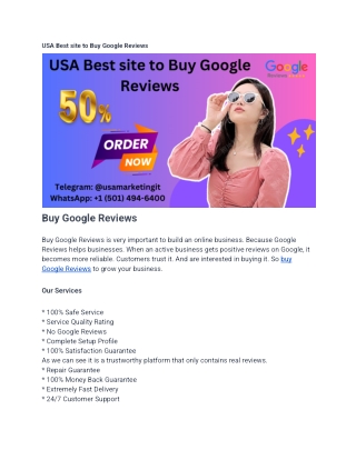 USA Best site to Buy Google Reviews