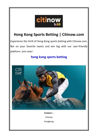 Hong Kong Sports Betting | Citinow.com