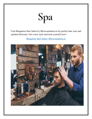 Bangalore Hair Salon | Blowoutsalons.in