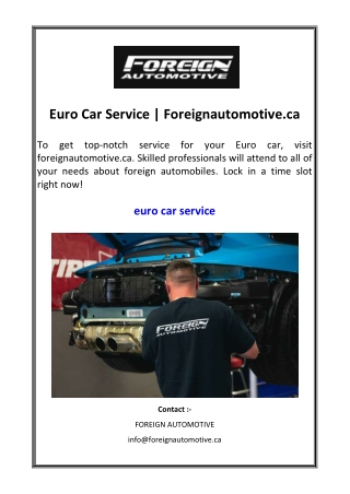 Euro Car Service | Foreignautomotive.ca