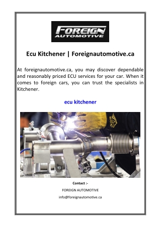 Ecu Kitchener | Foreignautomotive.ca
