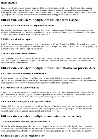 Comment utiliser votre carte de visite digitale pour vous connecter avec des inf