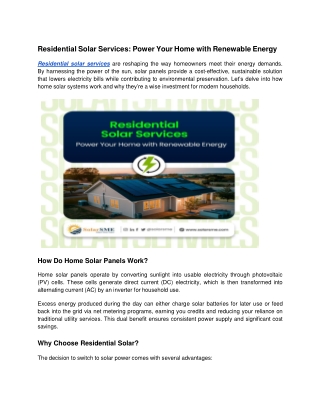 Residential Solar Services