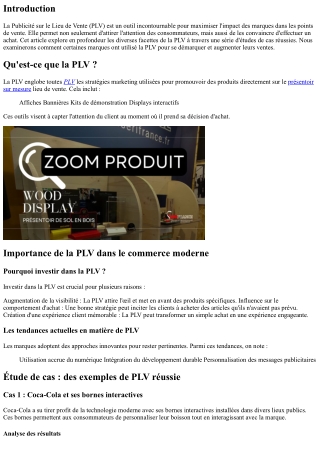 Étude de cas : des exemples de PLV réussie