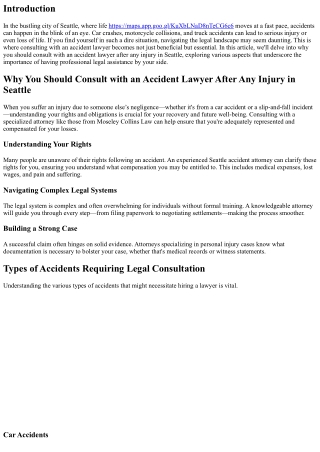 Why You Should Consult with an Accident Lawyer After Any Injury in Seattle