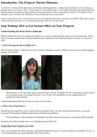 “Stop Waiting! How to Get Instant Offers on Your Property”