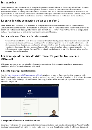 La carte de visite connectée : un atout pour les freelances en télétravail