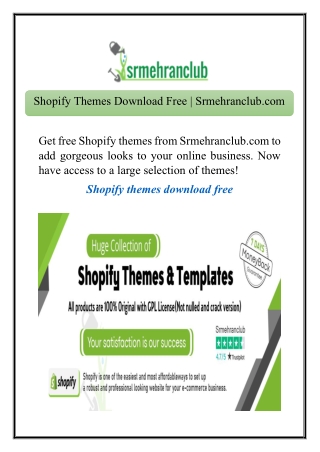 Shopify Themes Download Free | Srmehranclub.com