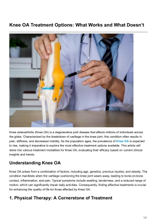 Knee OA Treatment Options What Works and What Doesnt