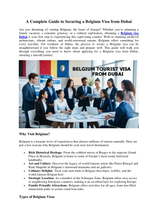 A Complete Guide to Securing a Belgium Visa from Dubai