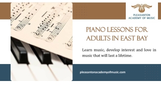 Piano Lessons For Adults In East Bay