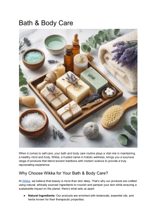 Bath & Body Care