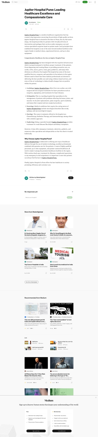 Jupiter Hospital Pune: Advanced treatment Care