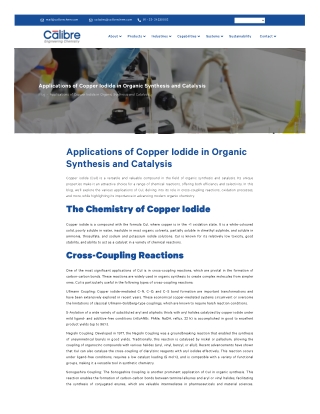 Copper Iodide: A Catalyst for Efficient Organic Reactions