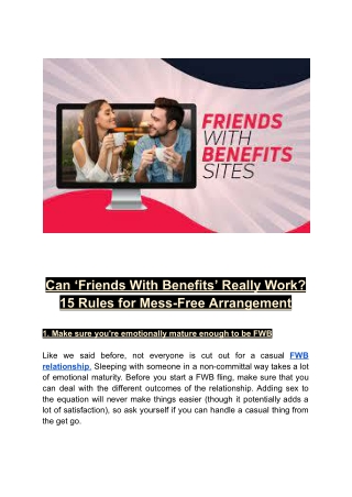 Friends With Benefits - Dating Offer For Men