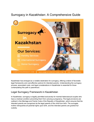 Surrogacy in kazakhstan | Complete Surrogacy Agency