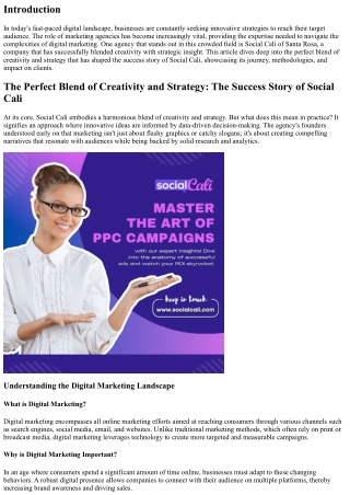 The Perfect Blend of Creativity and Strategy: The Success Story of Social Cali