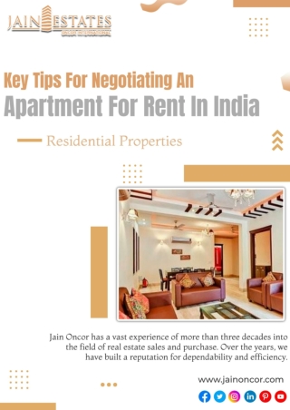 Key Tips For Negotiating An Apartment For Rent In India