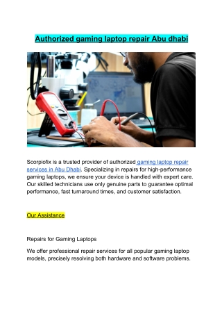 Authorized gaming laptop repair Abu dhabi