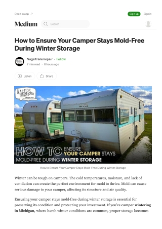 Keep Your Camper Mold-Free with Expert Camper Wintering Michigan Tips