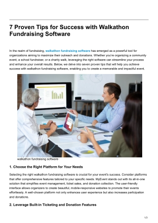 7 Proven Tips for Success with Walkathon Fundraising Software