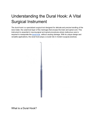 Understanding the Dural Hook_ A Vital Surgical Instrument