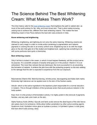The Science Behind The Best Whitening Cream_ What Makes Them Work