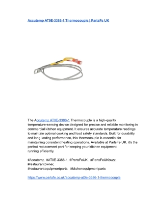 Accutemp AT0E-3386-1 Thermocouple _ PartsFe UK