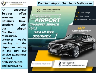 Book Your Melbourne Airport Chauffeurs Now And Enjoy A Comfortable, Stress-free Travel