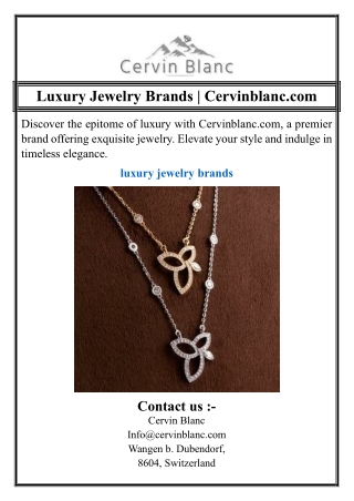 Luxury Jewelry Brands